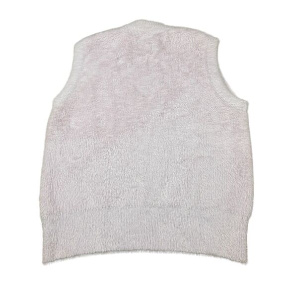 Rachel Zoe Sleeveless Faux Fur Fuzzy Sweater Womens Small Lavender Mock Neck - Picture 3 of 6